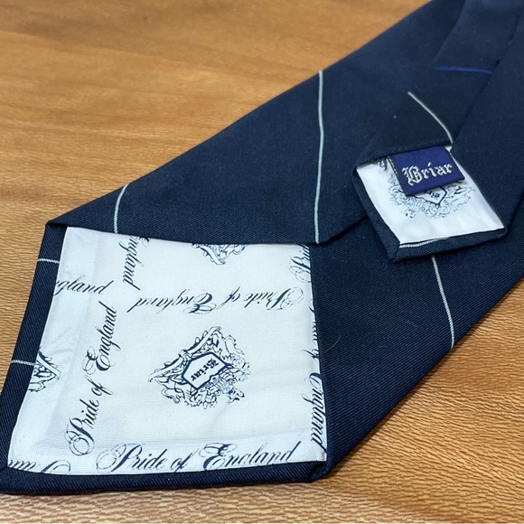 Vintage Briar Blue Stripe Silk Tie - Picture 2 of 4